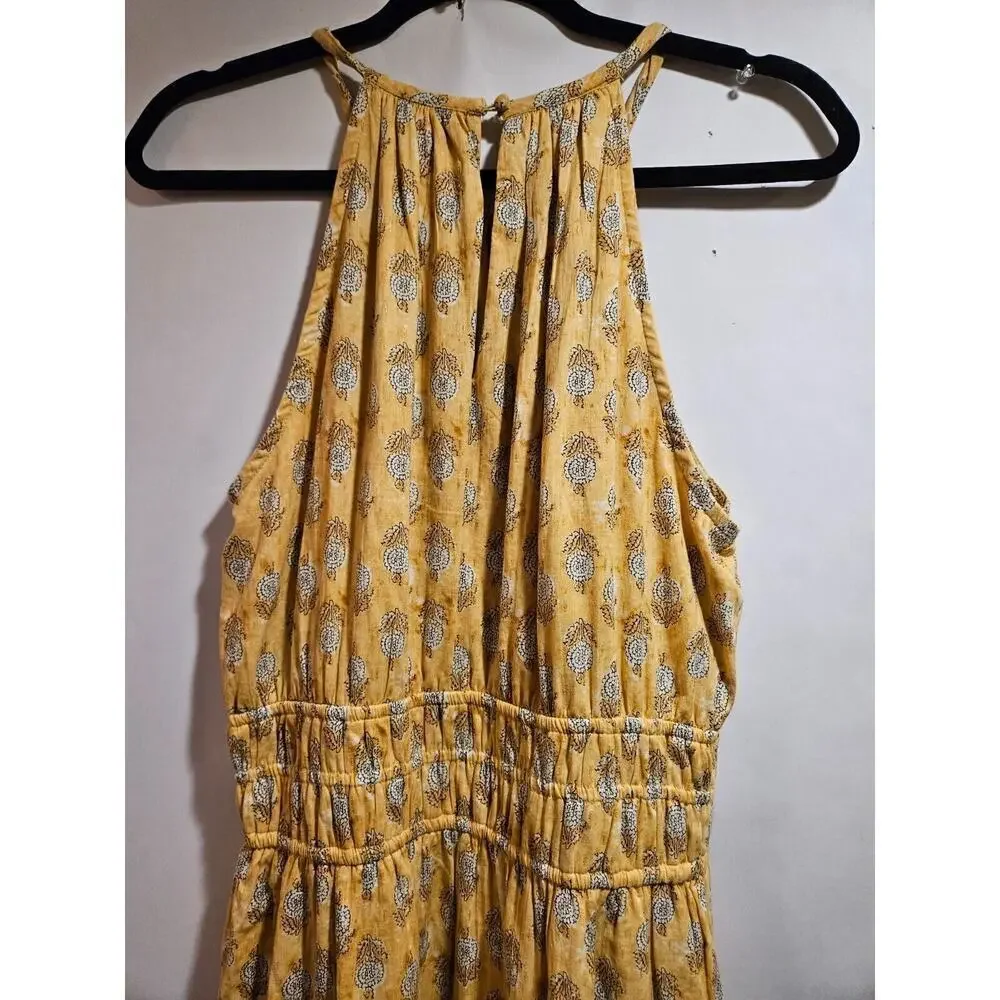 Anthropologie Yellow Floral Midi Dress - Picture 5 of 9